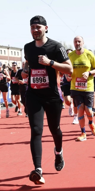 Vojtech running a half marathon