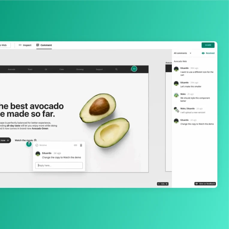 Screenshot of Comment Mode project