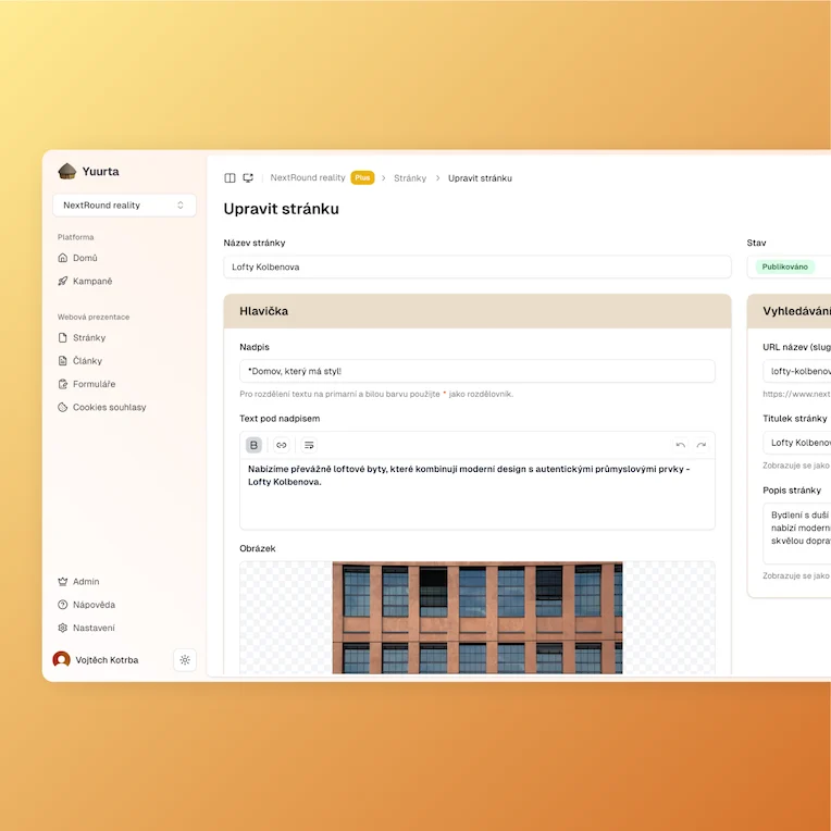 Screenshot of Yuurta app project